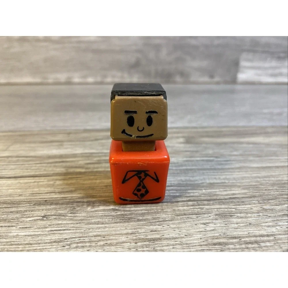VTG Playskool‎ Familiar Places Friends Blockhead Figure 1970s African-American